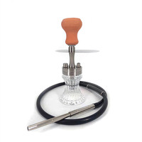 Chicha Aladin portable de petite taille en acier inoxydable pour la maison, les voyages, l'extérieur, la plage, les fêtes, les bars – Kit complet