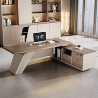Table de bureau de direction en forme de L de luxe sur mesure, de haute qualité, en bois moderne, écologique, facile à assembler, garantie de 6 ans, extensible