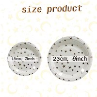 Assiettes en papier biodégradables personnalisées avec estampage à chaud étoiles rouges dorées, pour fêtes, vaisselle de table, outil de service individuel