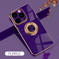 Bordure de placage électrique couleur de luxe légère avec support pour iPhone 15 14 pour Huawei P50 40 coque de téléphone haute Protection