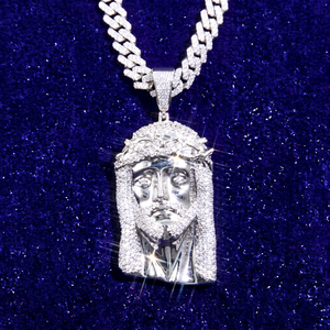 Hip Hop Mens Jewelry <b>Iced</b> <b>Out</b> Custom JESUS Pendant S925 Silver Vvs Moissanite Diamond for Tennis <b>Chain</b> Necklace Link Pendant - Product Image 1