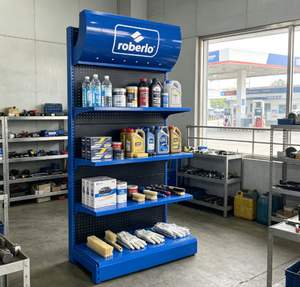 Exhibidor Azul con Logotipo Personalizado, Exhibidor Estable para Suministros de Cuidado Automotriz, Exhibidor Minorista Perfecto para Talleres de Reparación Coreanos - Product Image 4