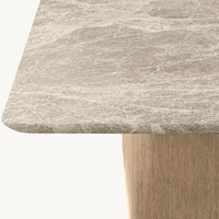 Table à manger en marbre naturel Dream Home, base en chêne massif, style Wabi Sabi, mobilier de salle à manger résidentiel pour villa