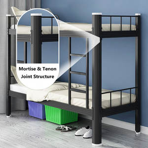 Hot Sale Heavy-Duty Stalen Dubbeldekker Loft Stapelbuis Frame Nieuwste Ontwerp Klop Metalen Ijzeren <span class=keywords><strong>Bed</strong></span> Voor Scholieren Slaapkamers - Product Image 4