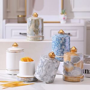 Ceramic <b>Toothpick</b> Holder European Style <b>Toothpick</b> Box Jar Creative Hotel Restaurant Commercial High-grade Cotton Swab Holder - Product Image 3