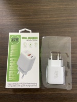 Adaptateur de chargeur double Qc3.0+pd20w Prise murale US EU avec port USB A+type-c Charge rapide pour téléphone 17