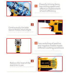 Taladro de impacto eléctrico de litio multifuncional de 48V, carga doméstica, taladro de mano DIY, destornillador, herramienta de transferencia, Agujero OEM personalizable - Product Image 6