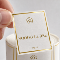 Étiquettes personnalisées pour flacons de parfum, dorure à chaud, autocollants adhésifs de luxe en rouleau pour emballages cosmétiques, vente en gros