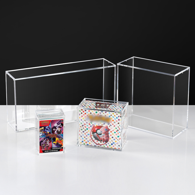 99% UV Resistance Acrylic Clear TCG Elite Trainer Box Booster Bundle ETB 151 UPC SPC Display Case with Magnetic Lid
