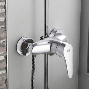 Robinet de <span class=keywords><strong>douche</strong></span> thermostatique en laiton pour salle de bain, avec cartouche céramique, finition polie, jet doux, design moderne, montage mural, 1 poignée - Product Image 4