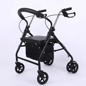 Elderly Wheelbarrow Can Sit Folding <strong>Mobility</strong> Help Shopping Cart for the Elderly Four Wheel Anti-fall Can Push Soft <strong>Chair</strong> - Product Image 3
