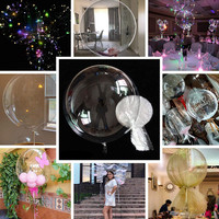 Ballon Bobo Transparent Rond en PVC Transparent de 18/24/36 Pouces Ballon Bulle en Plastique Bobo pour Décoration de Fête Cadeau Farce