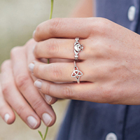 Bague Clada irlandaise en argent pur 925, cadeau artisanal, cœur, couronne, offrant un amour sincère, symbole d'amour de couple, cadeau de bague