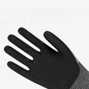 Latex Gecoate Palm Black Crinkle Finish Veiligheid Werkhandschoenen Latex Rubber Veiligheid Handbeschermende Handschoenen Guantes