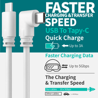 Câble de charge USB 3.2 c à c à transfert de données haute vitesse 5 Gbps, câble de liaison de chargeur 16 pieds