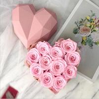Usine Matt Laminage Cadeau Emballage Affichage 2mm Flores Luxe ABS Forme De Coeur En Plastique Boîte À Fleurs