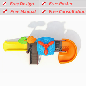 Surface moulée certifiée CE en PEBDL Équipement de terrain de jeu extérieur pour enfants Toboggan en plastique avec mur d'escalade pour enfants dans le parc de la ville - Product Image 3