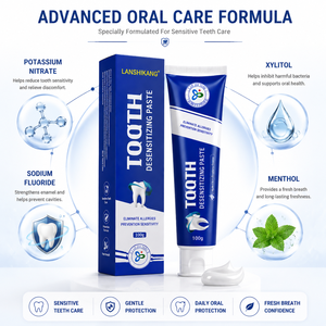 <span class=keywords><strong>Pasta</strong></span> <span class=keywords><strong>Dental</strong></span> Herbal <span class=keywords><strong>Desensibilizante</strong></span> de Marca Privada OEM, Menta Fresca Suave, Calma los Dientes Sensibles, Anti-Caries y Blanqueadora para el Hogar - Product Image 3