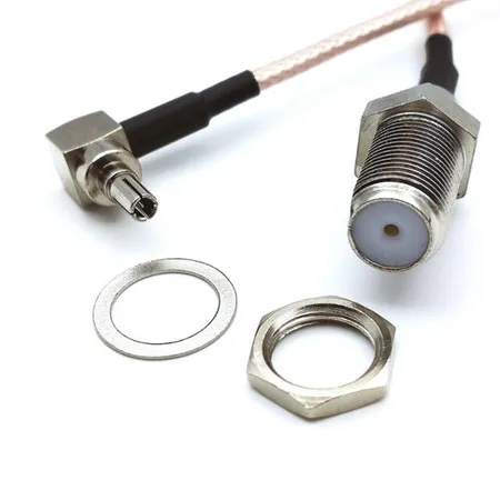 F Type Female Jack To CRC9 Male Right Angle RG316 Pigtail Cable Connectors