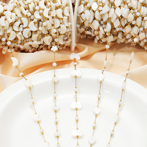 Cadenas <span class=keywords><strong>de</strong></span> cuentas <span class=keywords><strong>de</strong></span> acero inoxidable con forma <span class=keywords><strong>de</strong></span> corazón, flores, luna, estrella y conchas marinas para la fabricación <span class=keywords><strong>de</strong></span> joyería, accesorios y piezas al por mayor. - Product Image 5