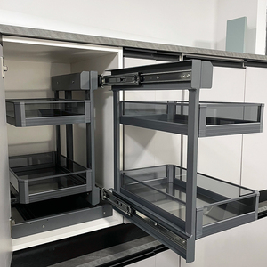 Modern Design Heavy-Duty Soft-Close Pull-Out <b>Corner</b> Cabinet Organizer With Storage <b>Baskets</b> Blind <b>Corner</b> Kitchen Cabinet Pull-Out - Product Image 3