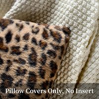 Housse de coussin tendance motif guépard en fausse fourrure, coussin décoratif moelleux et doux pour canapé, salon et chambre à coucher – Ventes flash