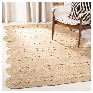 Alfombra de yute duradera, alfombra suave tejida a mano para espacios interiores y exteriores, Alfombra de yute hecha a mano, alfombra de fibra Natural Bohemia moderna - Product Image 1