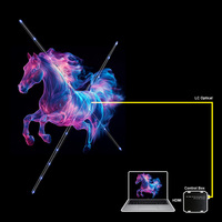 Ventilateur d'hologramme 3D de 100cm pour le contrôle de la tablette avec entrée en temps réel et fonctionnalité d'affichage publicitaire au design compact