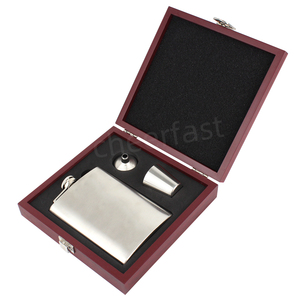 Set Regalo di Fiaschette in Metallo Argentato da 8 Once, Bottiglie Quadrate per Vino e Alcolici, Kit Fiaschetta in Acciaio Inossidabile, Produzione all'Ingrosso Cheerfast - Product Image 2