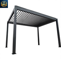 Pavillon en aluminium à persiennes électriques personnalisable avec toit réglable pour la protection solaire extérieure, les jardins, les cours et les espaces de loisirs