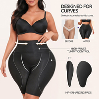 Culotte gainante sans couture avec rembourrage intégral pour fesses, 2 coussinets épais, effet fessier volumineux, pour un corps sabloné, modèle américain