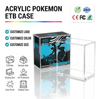 Boîte d'entraînement Elite Pokémon en acrylique transparent avec couvercle magnétique, vitrine de collection TCG, protection, aimant puissant