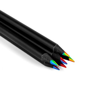 Crayons noirs arc-en-ciel 7 en 1 en vrac, bas de crayons de couleur pour enfants, crayons multicolores en bois noir - Product Image 4