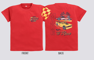 Camiseta de Algodón Roja con Estampado para Niños Carrydreams, Diseño Gráfico de Carreras, Cómoda y Casual para Niños - Product Image 2