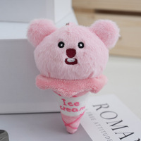 Creative Ice Cream Cone Capibalai Peluche Jouets Porte-clés Poupée Douce Pendentif Cadeau D'anniversaire Sac À Dos Accessoires