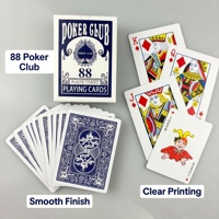 Cartes à jouer de poker bleues personnalisées, imprimées sur mesure, finition vernie, coins arrondis, écologiques, durables, emballage personnalisé, papier familial