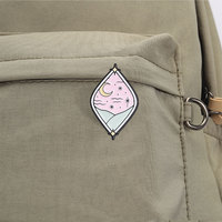 Broche en émail Pastel Mignonne Motif Floral Ciel Nocturne 3 Styles Lune Cerise Tulipe Plante en Pot pour Décoration de Sac à Dos