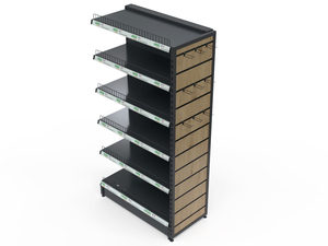 Estante <span class=keywords><strong>de</strong></span> Supermercado Estético <span class=keywords><strong>de</strong></span> Doble Cara, Resistente, con Textura <span class=keywords><strong>de</strong></span> Metal y Madera, para Tiendas <span class=keywords><strong>de</strong></span> Productos para Bebés - Product Image 4