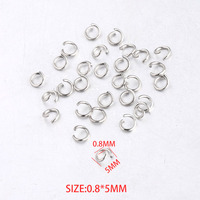 Anneaux brisés en acier inoxydable 0,8*4mm à 0,8*10mm pour la création de bijoux DIY, anneaux de jonction, 1 sac = 1000 pièces