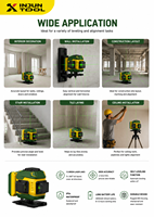 Niveau laser vert X-TOOL MX2-12 de qualité industrielle, portée de 100 pieds, 4 x 360 croisés, 16 lignes, étanche IP54, télécommande