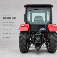 Tracteur tout-terrain robuste avec cabine climatisée, configuré en 140 CV avec prise de force à double vitesse et attelage trois points pour les plantations de thé