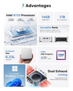 Mini <span class=keywords><strong>PC</strong></span> N97, Miniordenadores con 16GB DDR4 y 256GB SSD, Procesador N97 de 12.ª Generación (Supera a N100/N95/N150, Hasta 3.6GHz), <span class=keywords><strong>PC</strong></span> Pequeño para Hogar/Negocios - Product Image 5