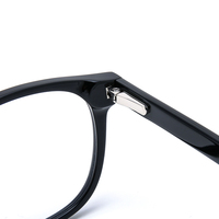 Lunettes de vue rondes japonaises faites à la main de haute qualité en acétate italien, monture noire avec charnières à rivets