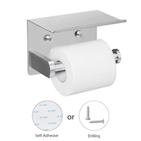 Porte-papier toilette mural moderne en acier inoxydable 304 avec étagère pour accessoires de salle de bain, utilisation hospitalière, distributeur de papier essuie-tout