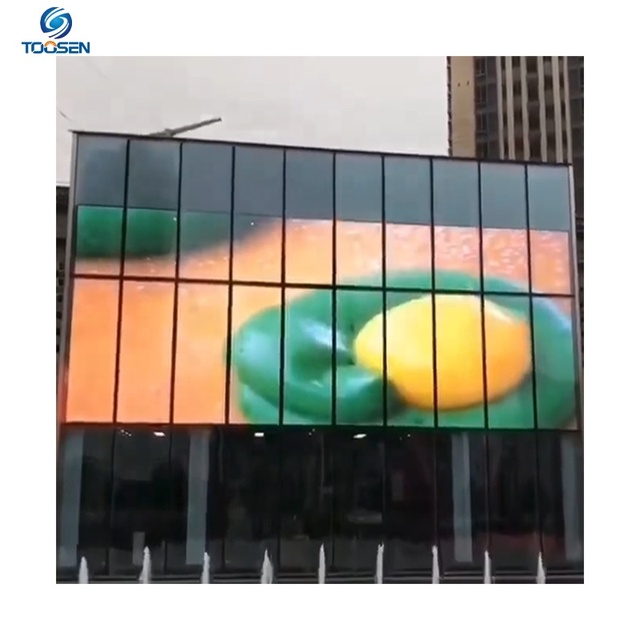 Factory Full Color Adhesive Super Slim Display Curtain Glass Transparent Flexible Led Panel P7.5 P10 P15 Curve LED Film Screen