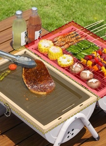 Portable Charcoal <b>Grill</b>,Tabletop Charcoal <b>Grill</b>,<b>BBQ</b> <b>Grill</b> for Outdoor Cooking Camping,Picnics,Backyard,Balcony-Black and White - Product Image 3