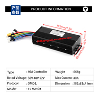 Kit de contrôleur de moteur à capteur Hall pour vélo électrique 36V 48V 52V 40A 1000W 1500W avec écran couleur SW900