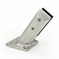 Base d'angle réglable en acier inoxydable pour garde-corps en verre, support de sol pour système de garde-corps en verre extérieur et balcon