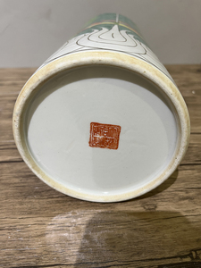 Jingdezhen Chinoiserie Porte-Parapluie en Céramique <span class=keywords><strong>Vases</strong></span> Antiques Cylindre Vase à Fleurs Porcelaine Peint à la Main Famille Verte Bok Choy - Product Image 5