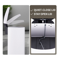 Poubelle à pédale de style moderne, design fin, 6L 50L, forme en D, poubelle à pédale pour toilettes